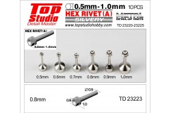 Top Studio 0.8mm Hex Rivets (A)