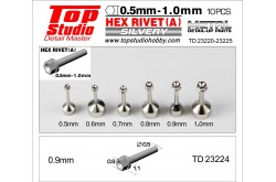 Top Studio 0.9mm Hex Rivets (A) - TD23224