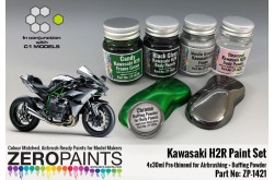 Zero Paints Kawasaki H2R Paint Set 4x30ml + Chrome Buffering Powder