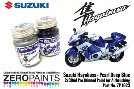 Zero Paints Suzuki Hayabusa - Pearl Deep Blue/Sonic Silver Paint Set 2x30ml - ZP-1623