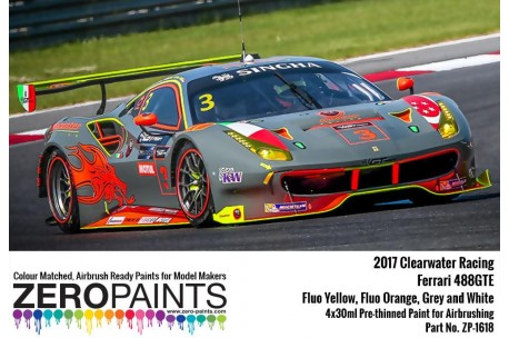 Zero Paints 2017 Clearwater Racing Ferrari 488GTE Paint 4x30ml - ZP-1618