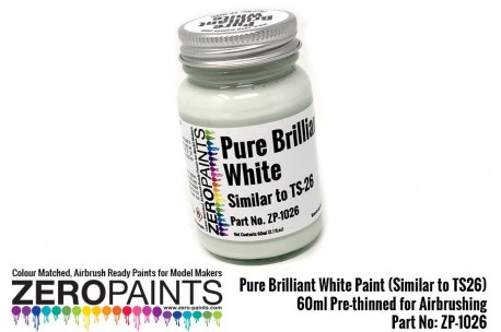 Zero Paints Pure Brilliant White Paint (Similar to TS26) 60ml - 1026