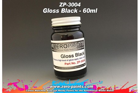 Zero Paints Gloss Black Paint 60ml - 3004
