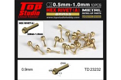 Top Studio 0.9mm Hex Rivets (A) - Brass - TD23232