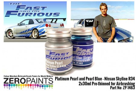 Zero Paints Fast and Furious Platinum Pearl/Pearl Blue Paints 2x30ml - ZP-1463