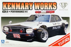 Aoshima LB-Works Nissan Skyline Kenmary Works 4Dr Police Car - 1/24 Scale