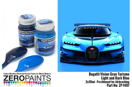 Zero Paints Bugatti Vision Gran Turismo - Light and Dark Blue Paint Set 2x30ml - ZP-1497
