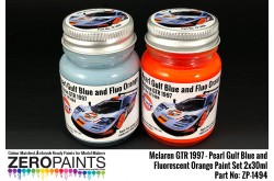 Zero Paints Mclaren F1 GTR 1997 - Pearl Gulf Blue and Fluorescent Orange Paint Set 2x30ml - ZP-1494