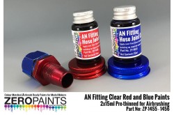 Zero Paints AN Fitting (Hose Joints/Ends) Clear Red and Blue Paints 2x30ml - ZP-1455 / ZP-1456