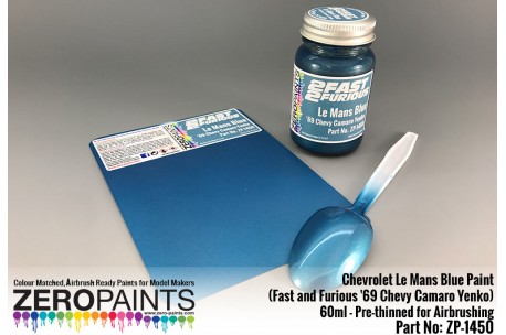 Zero Paints Fast and Furious Chevrolet Le Mans Blue Paint 60ml ('69 Chevy Camaro Yenko)  - ZP-1450