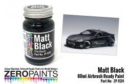 Zero Paints Matt Black Paint (Flat Black) - 60ml - ZP-1124