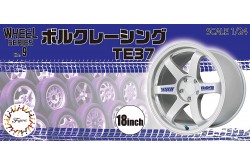 Fujimi Volk Racking TE37 18" Tire & Wheel set - 1/24 Scale