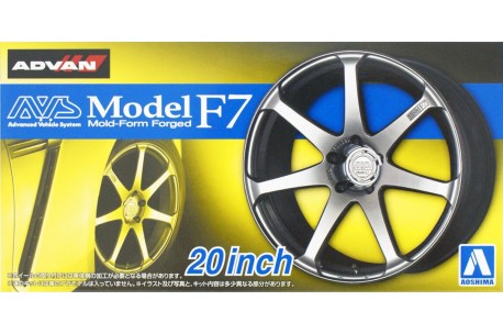Aoshima AVS Model F7 20" Tire & Wheel Set - 1/24 Scale - AOS-55168