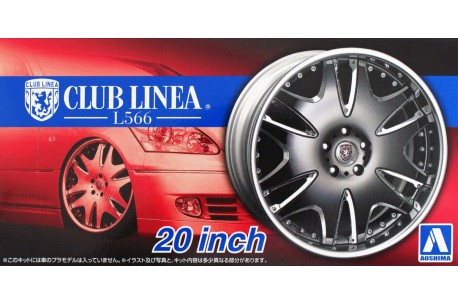 Aoshima Club Linea K566 20" Tire & Wheel Set - 1/24 Scale - AOS-53850