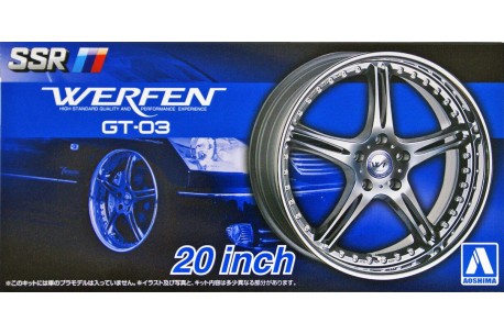 Aoshima SSR Werfen GT03 20" Tire & Wheel Set - 1/24 Scale - AOS-53843