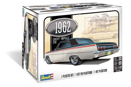 Revell 1962 Chevy Impala Hardtop (3 in 1)  - 1/25 Scale Model Kit - 4466