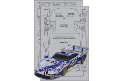 Scale Motorsport Porsche 911 GT1 Carbon Fiber Template Decal Set -  1/24 Scale - SMS-7112