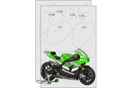 Scale Motorsport Kawasaki Ninja ZX-RR Carbon Fiber Template Decal Set -  1/24 Scale - SMS-7240