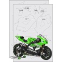 Scale Motorsport Kawasaki Ninja ZX-RR Carbon Fiber Template Decal Set -  1/24 Scale
