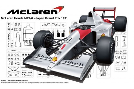 Fujimi McLaren MP4/6 Japan GP - 1/20 Scale Model Kit - FU09213