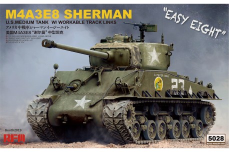 RFM M4A3E8 SHERMAN w/ Workable Track Links - 1/35 Scale Model Kit - RM-5028