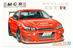 Aoshima Nissan MCR BNR34 Skyline GT-R 2002 - 1/24 Scale Model Kit - AOS-06351
