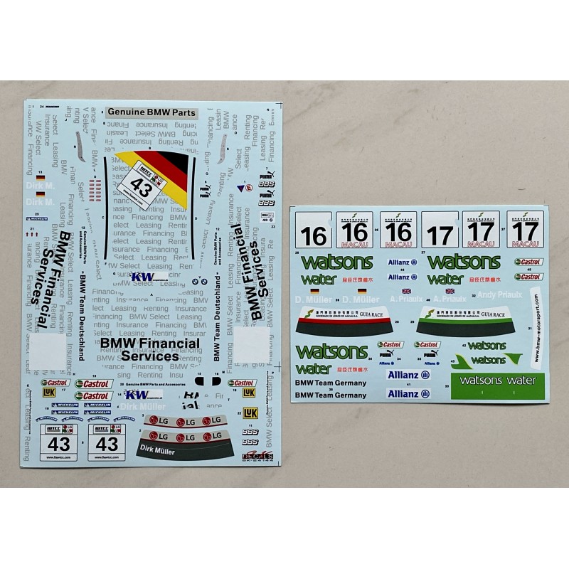 S.K. Decals BMW 320i E46 FIA WTCC Race of Italy 2005 BMW Team Deutschland -  1/24 Scale | SK-24144 - Up Scale Hobbies