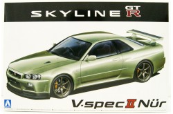 Aoshima Nissan BNR34 Skyline GT-R V-spec II Nur. '02 - 1/24 Scale Model Kit