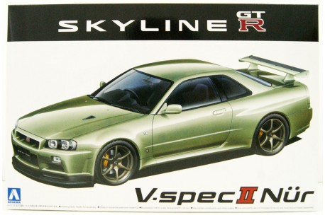 Aoshima Nissan BNR34 Skyline GT-R V-spec II Nur. '02 - 1/24 Scale Model Kit