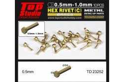 Top Studio 0.5mm Hex Rivets (B) - Brass -TD23252