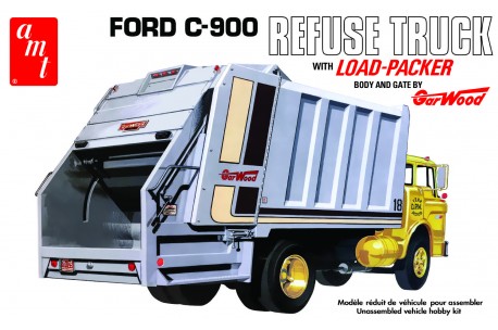 AMT Ford C-900 Garwood Load Packer Garbage Truck - 1/25 Scale Model Kit