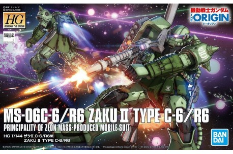 Bandai 25 MS-06C-6 / R6 Zaku II Type C-6/R6 Gundam The Origin HG - 1/144 - 2469174