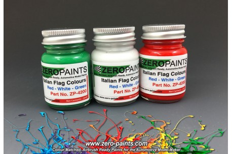 Zero Paints Tricolore Italian Flag Paint Set 3x30ml - ZP-4200a