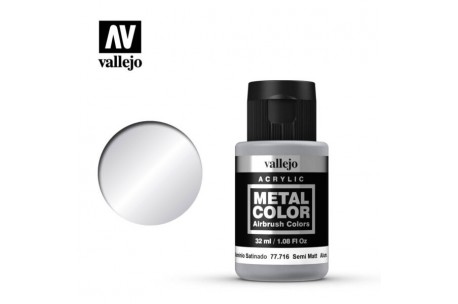 Vallejo Metal Color Semi Matt Aluminum - 60 ml - 77716