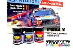 Zero Paints Hyundai i20 WRC Red, Light Blue & Dark Blue Paint Set Paint Set 3x30ml