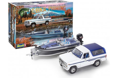 Revell 1980 Ford Bronco with Bass Boat - 1/24 Scale Model Kit- 85-7242