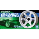 Aoshima RAYS Volk Racing TE37 (Gravel) 16" Tire & Wheel Set - 1/24 Scale
