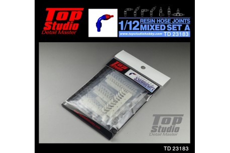 Top Studio 1/12 resin hose joints mixed set A - TD23183
