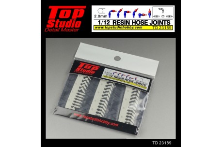 Top Studio 1/12  resin hose joints (2.0mm) - TD23189