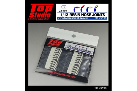 Top Studio 1/12  resin hose joints (2.5mm) - TD23190