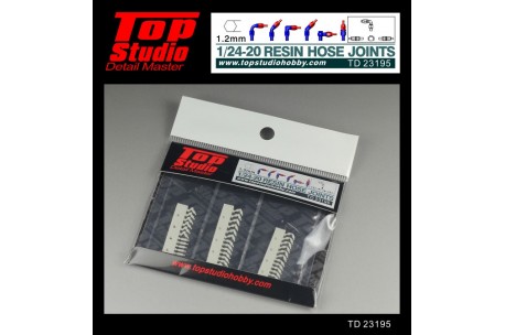 Top Studio 1/20 - 1/24 resin hose joints (1.2mm) - TD23195