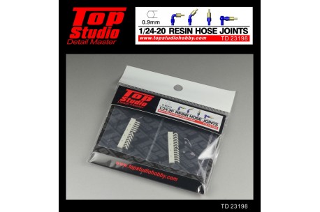 Top Studio 1/20 - 1/24 resin hose joints (0.9mm) - TD23198