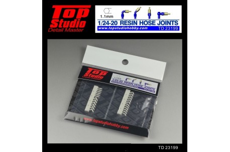 Top Studio 1/20 - 1/24 resin hose joints (1.1mm) - TD23199