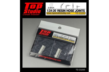 Top Studio 1/20 - 1/24 resin hose joints (0.8mm) - TD23200