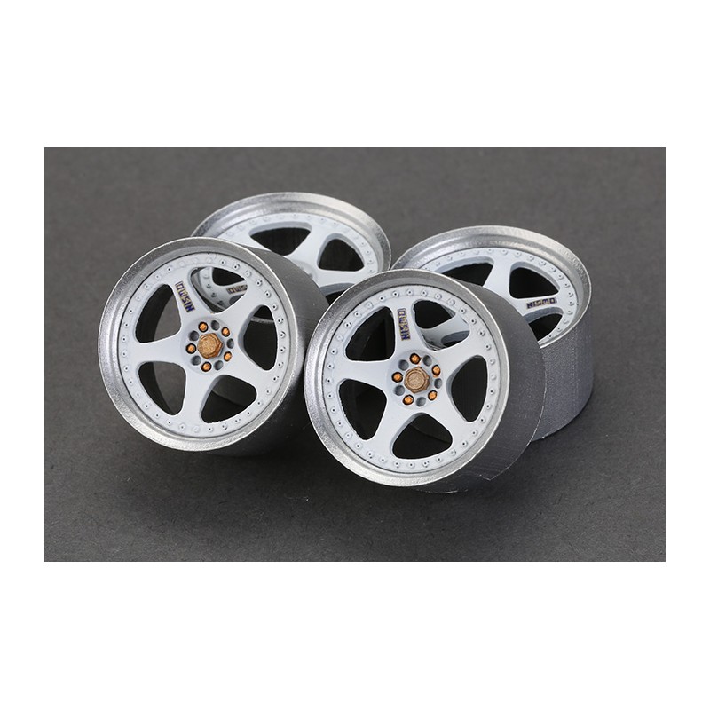 Hobby Design 1/24 18inch NISMO LMGT2 Wheels for Tamiya R32 kit Resin+Decals 