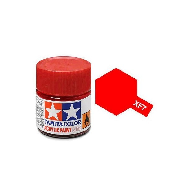 Tamiya Mini Acrylic model paint - XF-7 81707 Flat Red (flat)