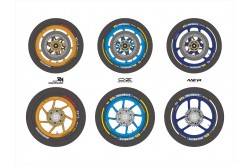 Blue Stuff MOTO GP Tires & Wheels markings Decals - 1/12 Scale - BS-12-013