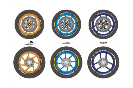 Blue Stuff MOTO GP Tires & Wheels markings Decals - 1/12 Scale - BS-12-013