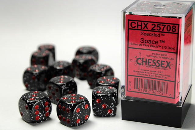 Chessex Speckled Space 16mm d6 Dice Block (12 dice)