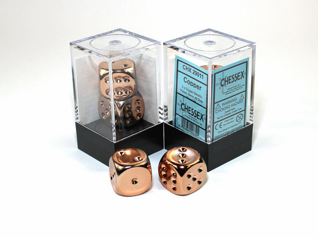 Chessex Copper Metallic 16mm d6 Dice Pair